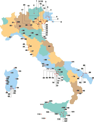 mappa delle basi usa in italia